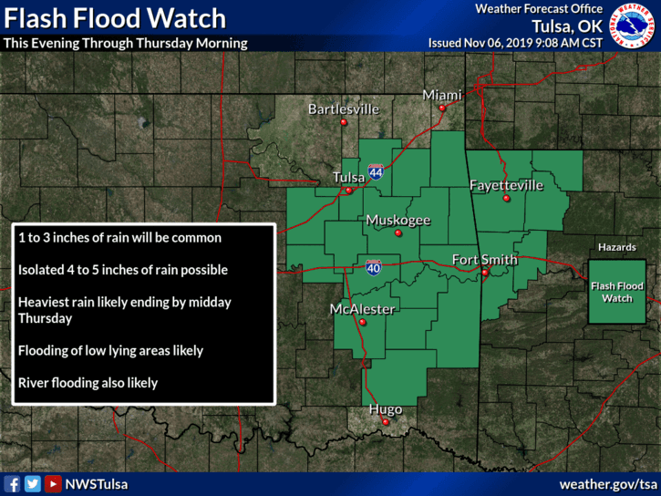Flash Flood Watch issued Wednesday into Thursday  image