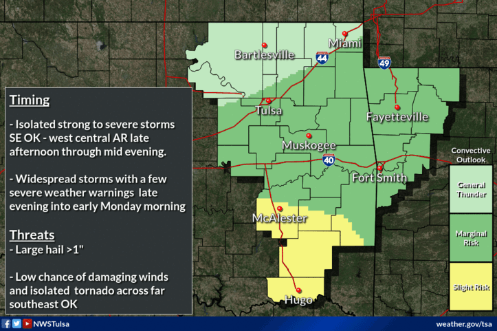 Possible severe weather early Monday, heavy rain expected  image