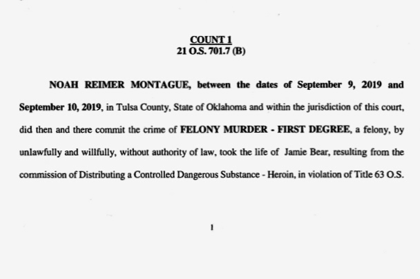 Tulsa man charged with first-degree murder for selling heroin to overdose victim  image