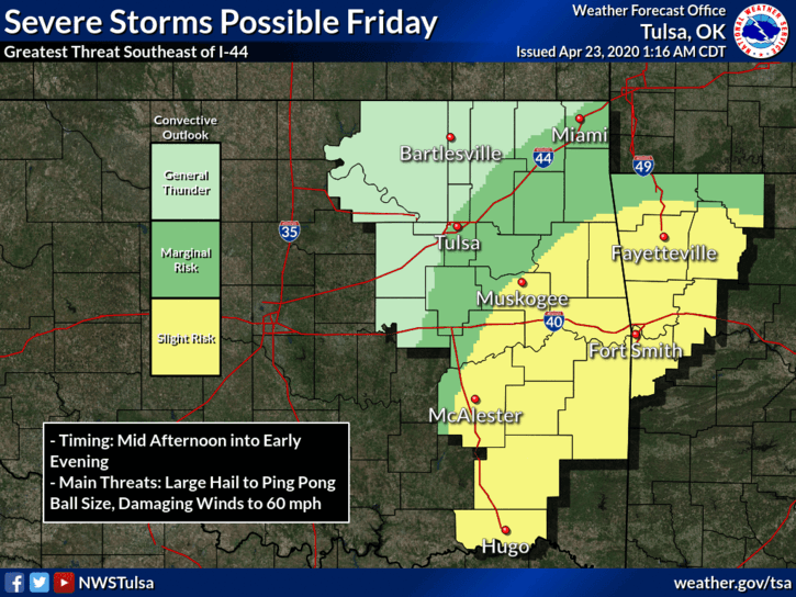 Severe storms possible Friday image