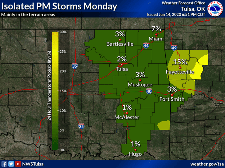 Small chance of isolated storms to kick off next week image