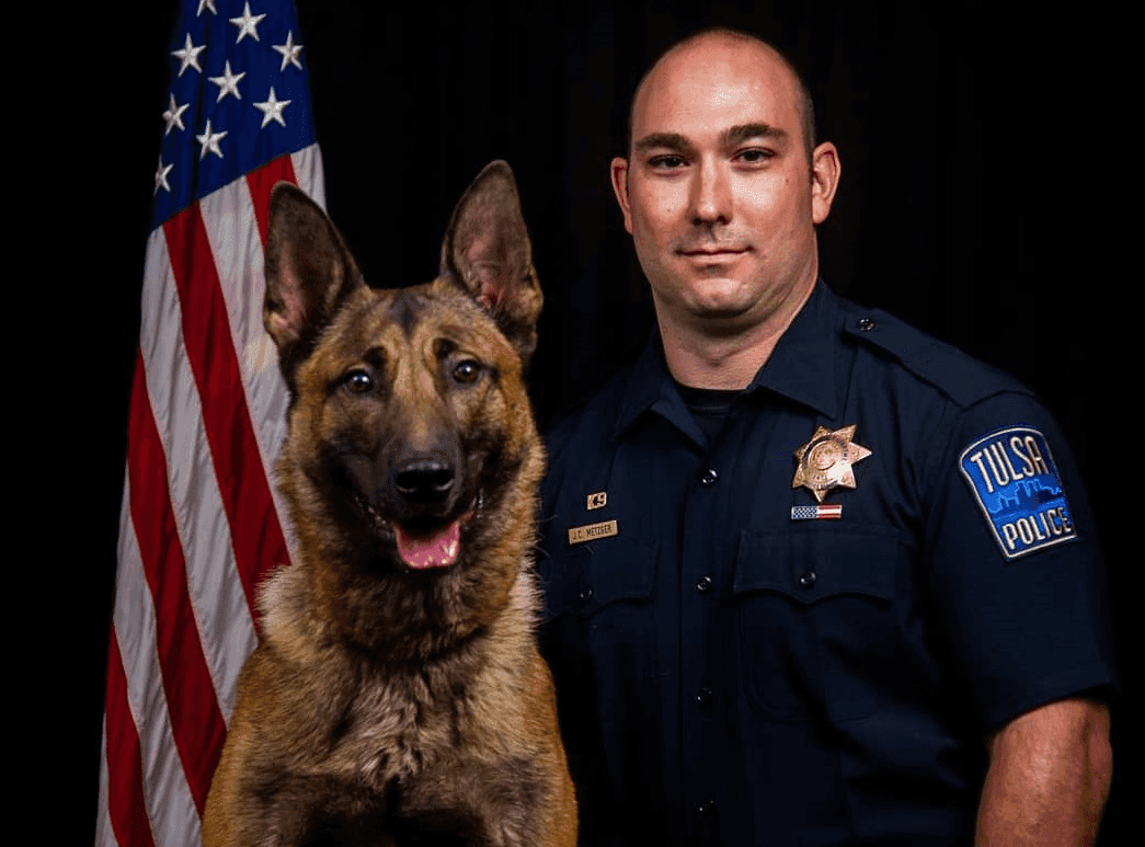Tulsa K9 officer takes down two armed robbery suspects  image