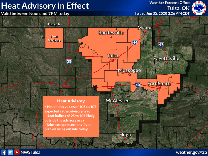 Heat Advisory from noon to 7 p.m. Friday image