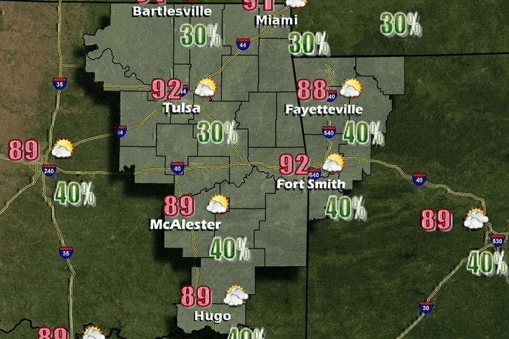 High temps and thunderstorms predicted next week image