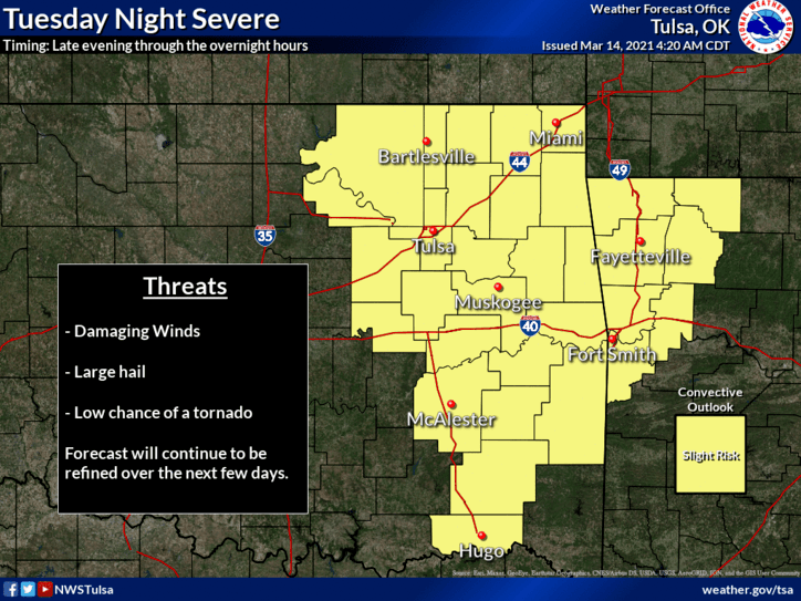 Fire danger Monday, severe weather potential on Tuesday image