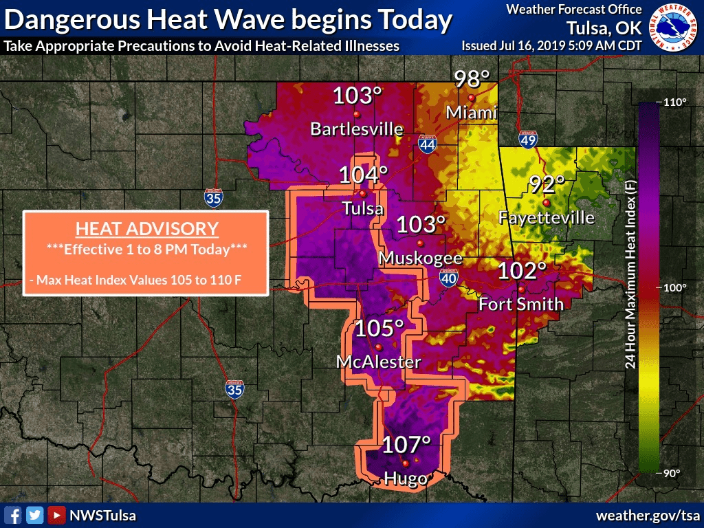 Dangerous heat wave begins Tuesday image