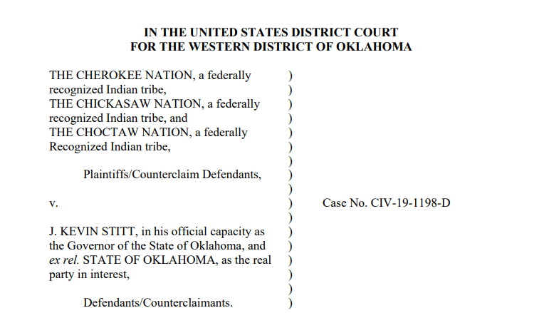 Governor files response in federal court to Choctaw, Cherokee, Chickasaw nations’ lawsuit image