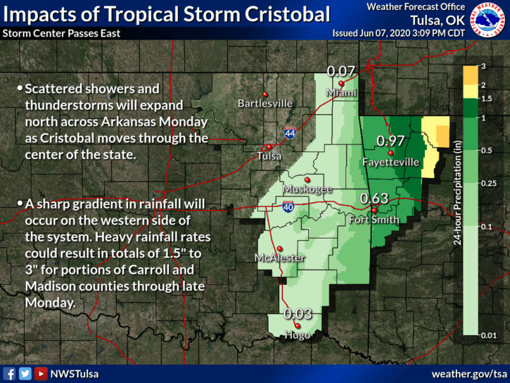 Tropical Storm Cristobal to impact OK image