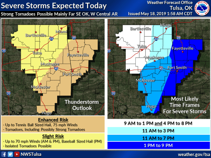 Tornado watch issued until 5 p.m. Saturday  image