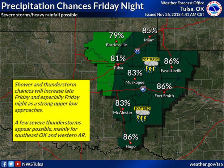Below normal temps, a warming trend, and a chance for severe weather image