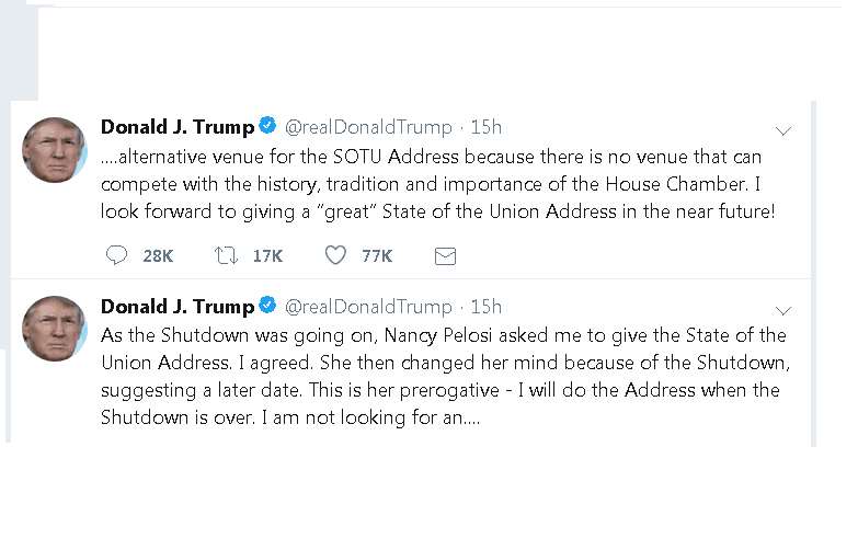 President postpones SOTU address until shutdown ends  image