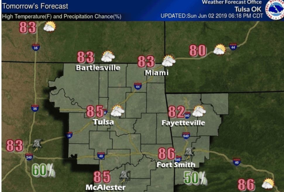 Rain chances and higher than normal temps to kick off the week  image