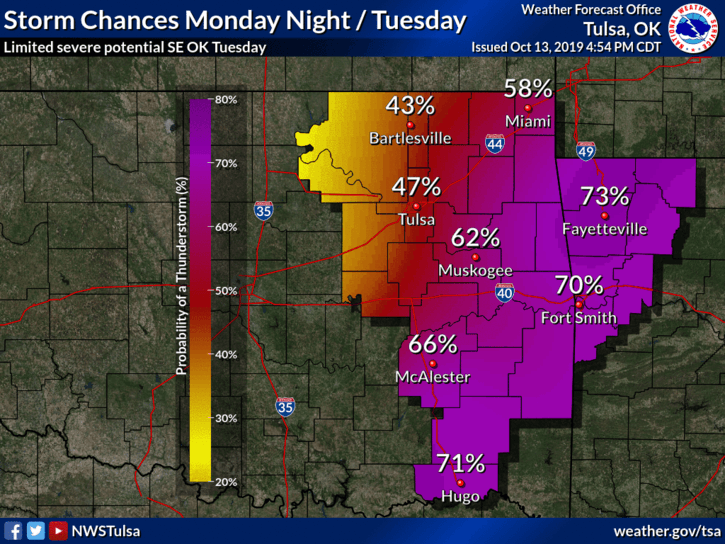 Storm chances Monday and Tuesday image