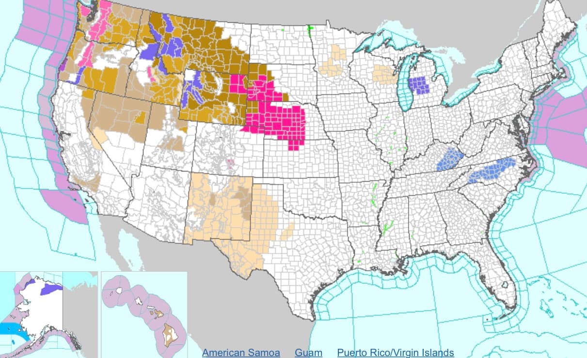 Weather across America image