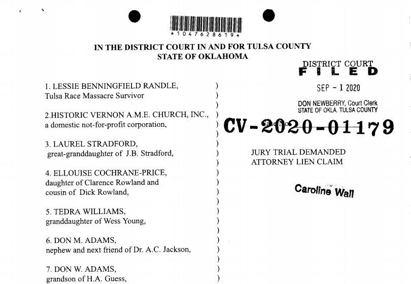 Group suing for Tulsa Race Massacre damages image