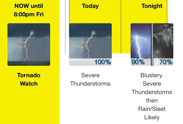 Tornado Watch issued until 6 pm Friday image