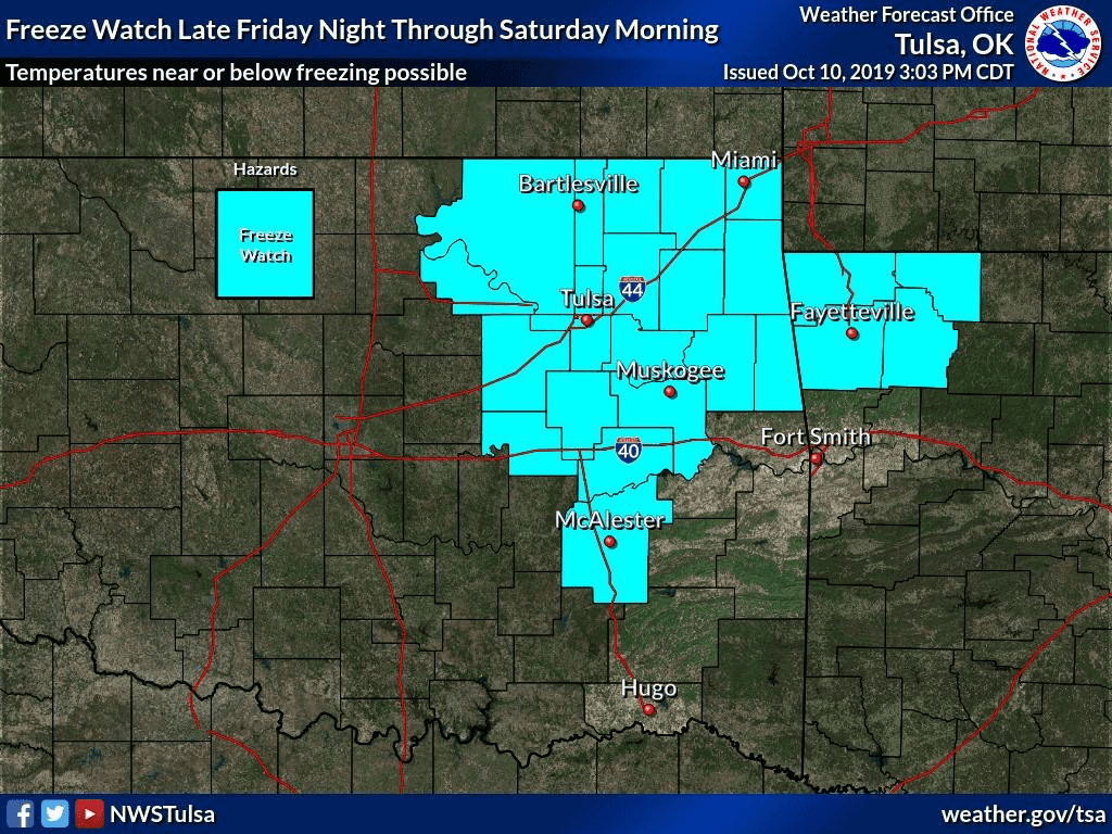Flash Flood Watch Thursday into Friday, Freeze Watch issued Friday into Saturday image