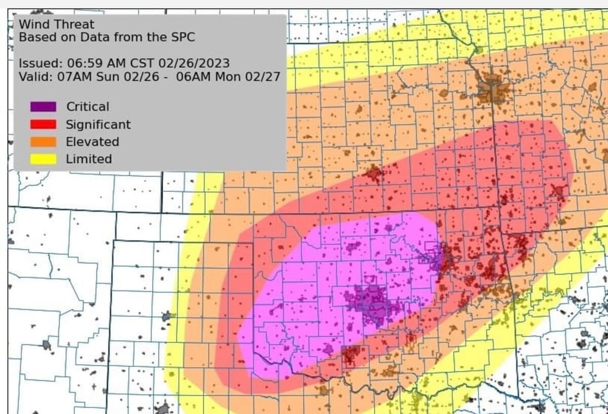 Storms Sunday night could bring widespread wind damage in Tulsa area image