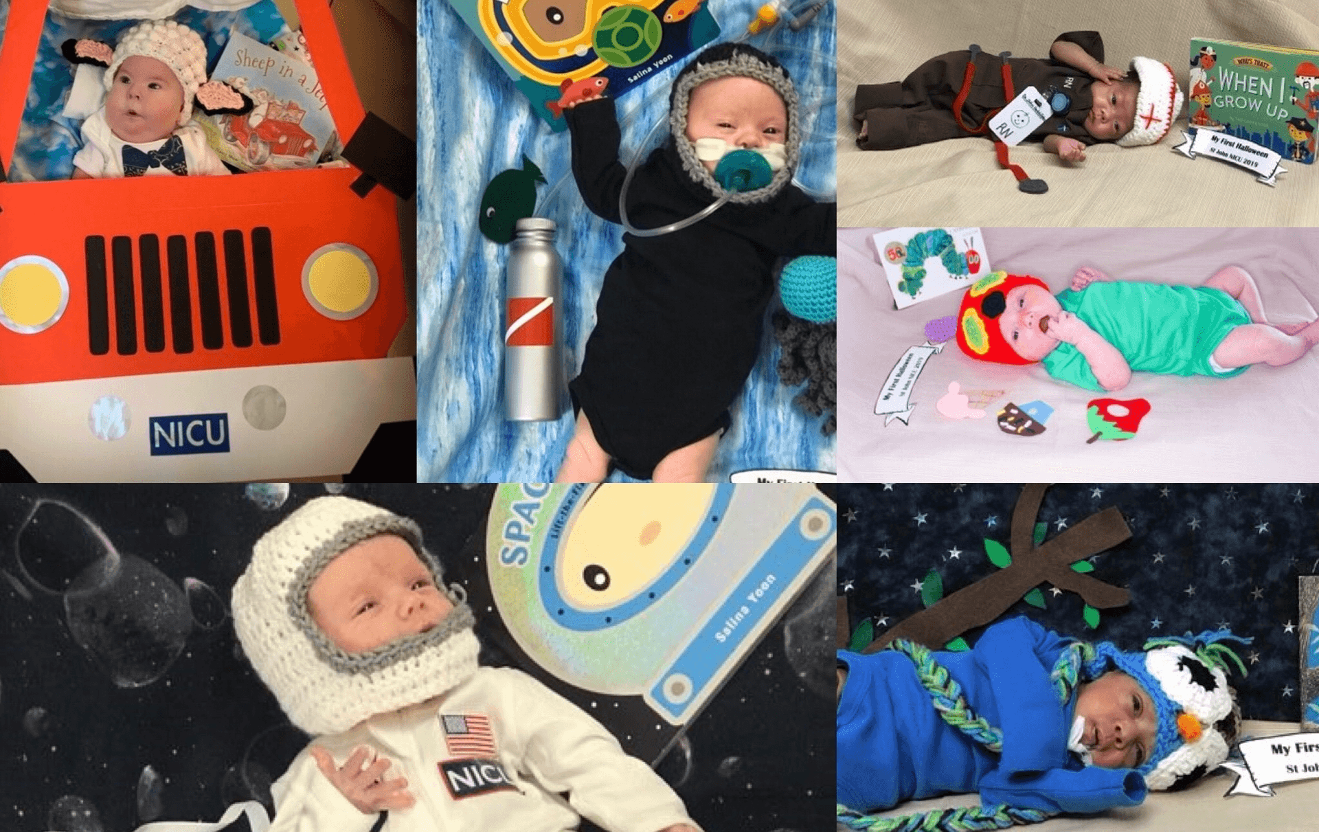 Nurses handmake Halloween costumes for NICU babies  image