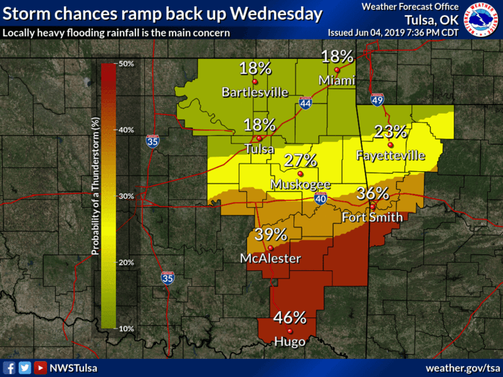 Storm chances ramping back up midweek   image
