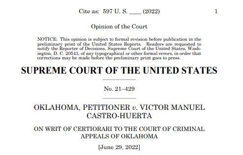 Supreme Court rules Oklahoma has concurrent jurisdiction over non-Indians image