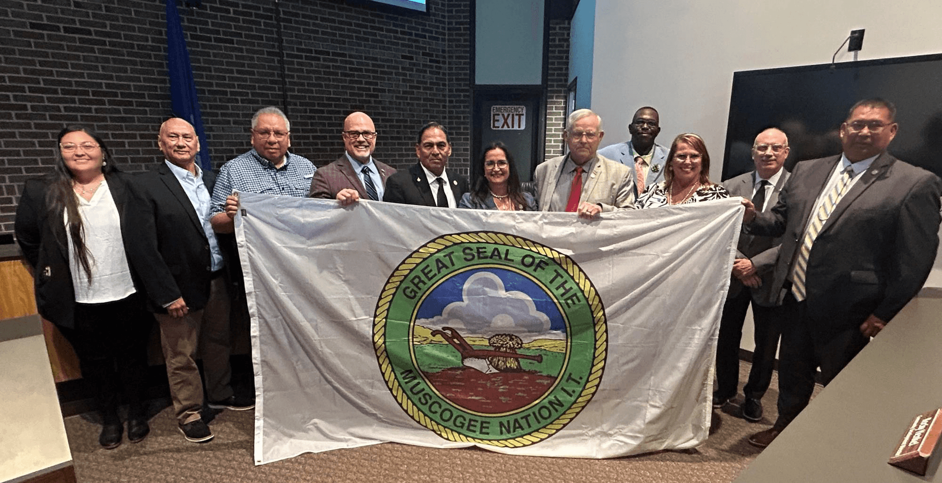 Broken Arrow first to fly Muscogee flag image