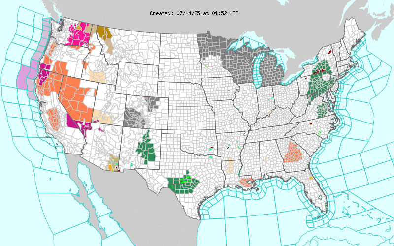 Weather across America 7/13/25 image