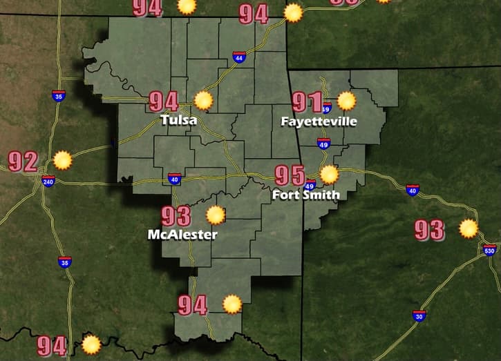 Sunny skies and nineties for next week image