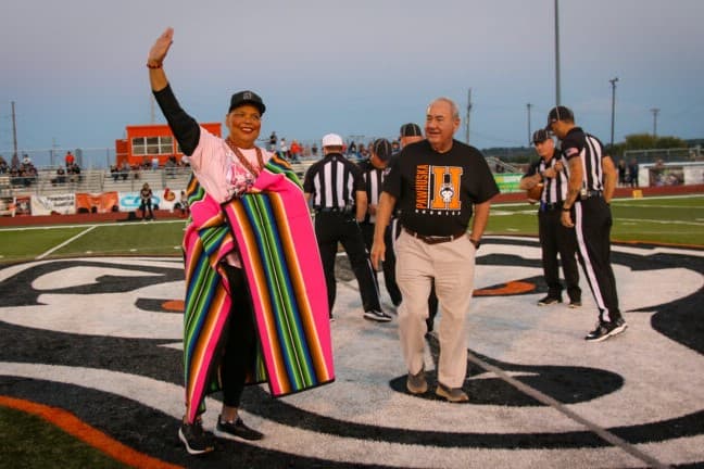 Pawhuska football team honors Janese Lasley with ‘Osage Night’ image