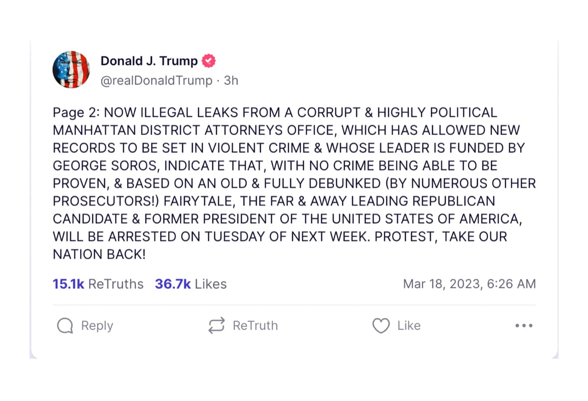 Trump expects to be arrested Tuesday over hush money payments image