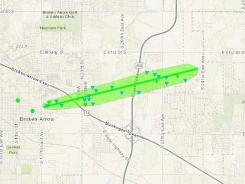 NWS confirms EF-1 tornado touched down in Broken Arrow image